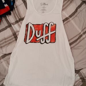 The Simpsons Duff White Tank Top